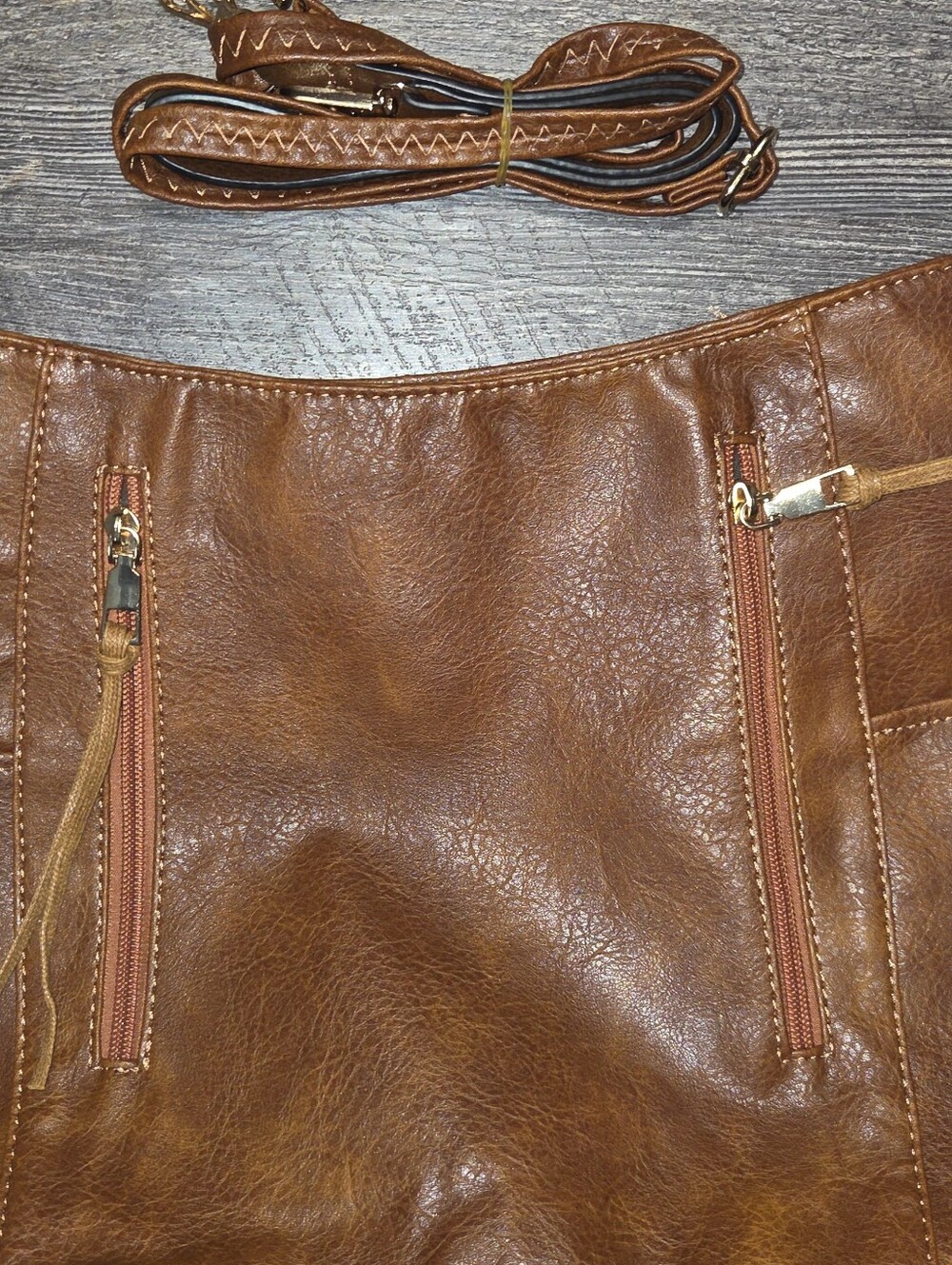 Faux Leather Tote Purse Bag -NEW - Picture 4 of 8